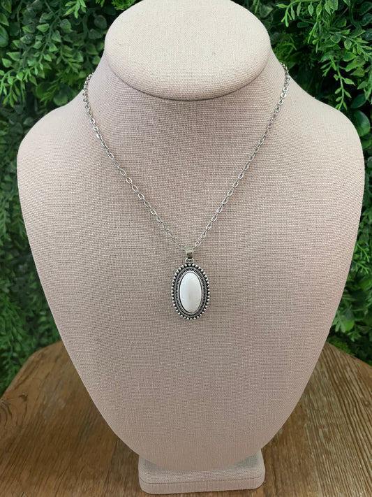 White Buffalo Pendant Necklace