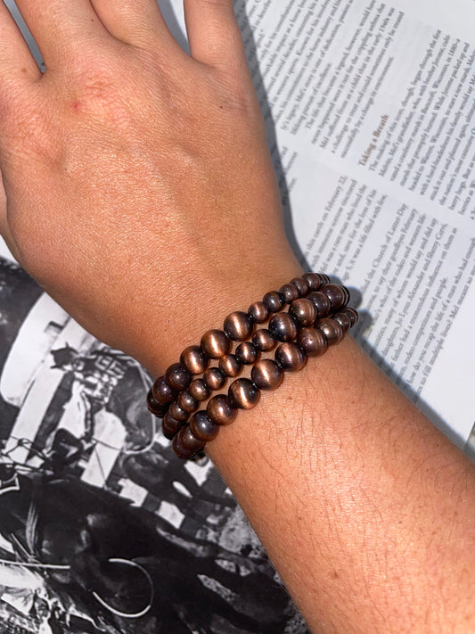 Copper Navajo Pearl Wrap Bracelet