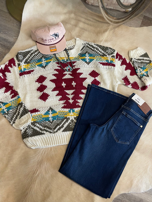 Chunky Knit Aztec Sweater