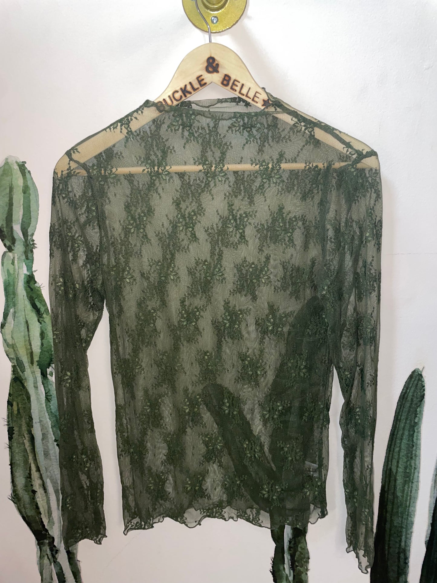 Cowgirl Core Lace Top // Olive