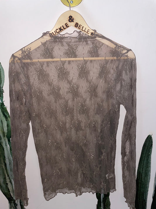 Cowgirl Core Lace Top // Ash Mocha