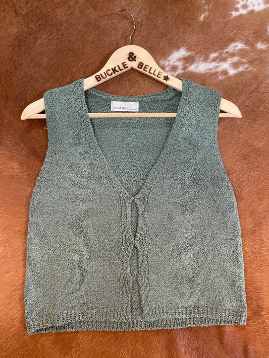 Aspen Knit Sweater Vest // Sage