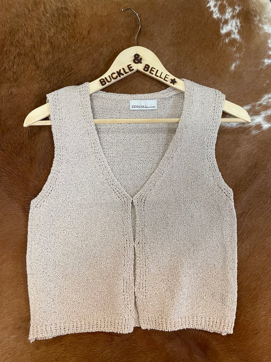 Aspen Knit Sweater Vest // Sand