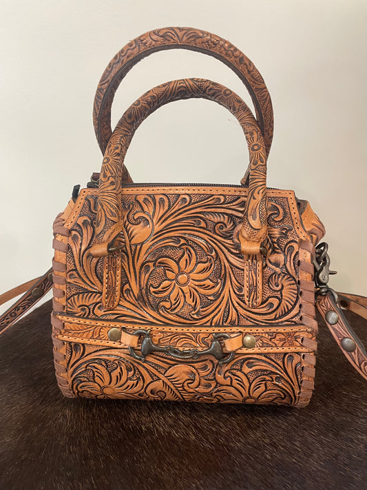 Fully Tooled Mini Speedy Bag // Brown + Snaffle Bit