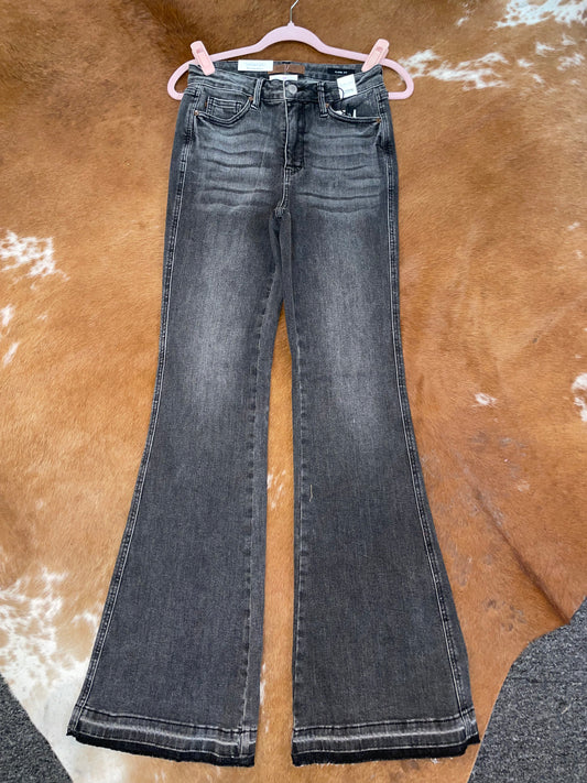 Judy Blue Release Hem Flare Jeans // Black