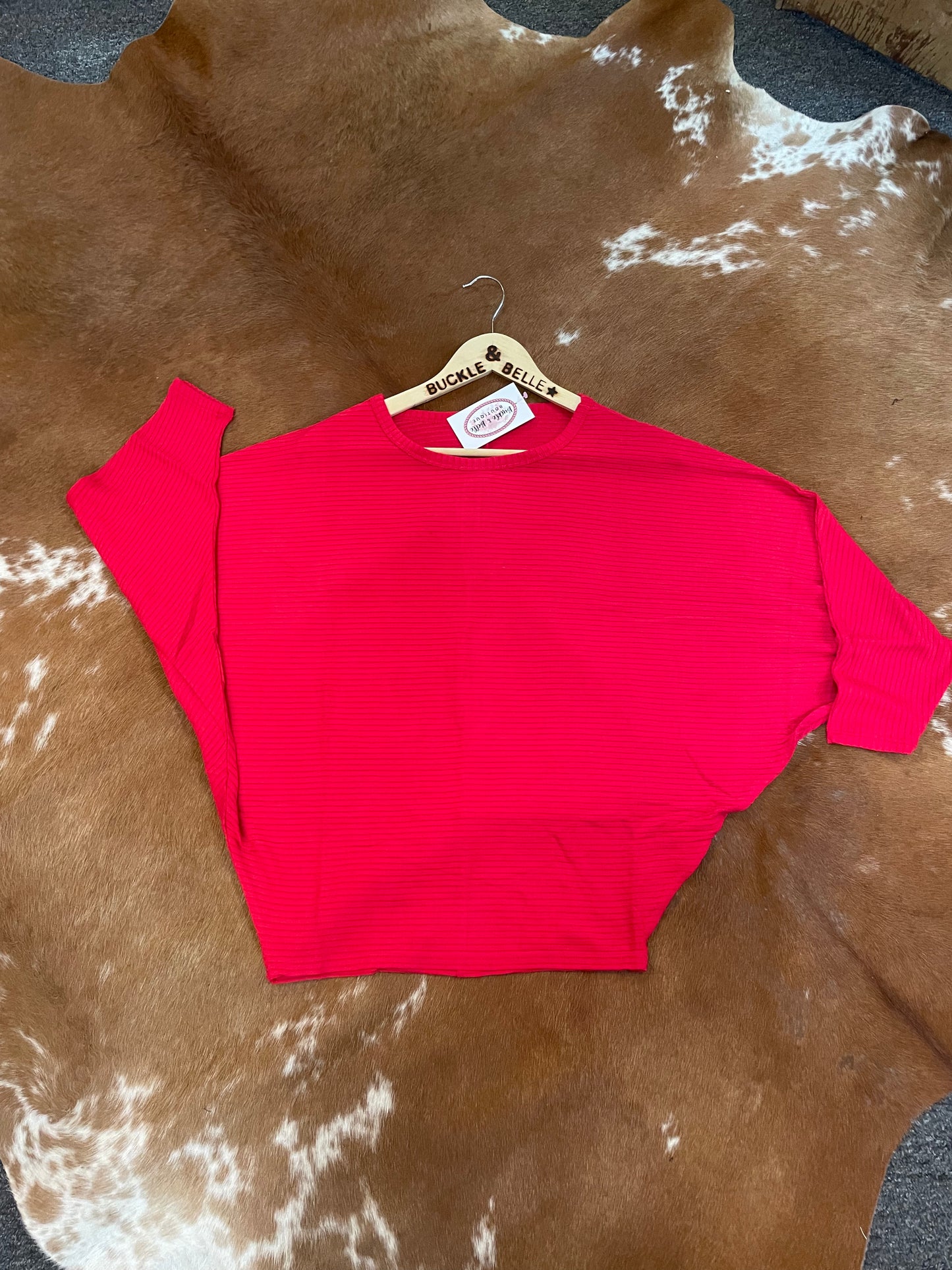 Dolman Sleeve Top // Red