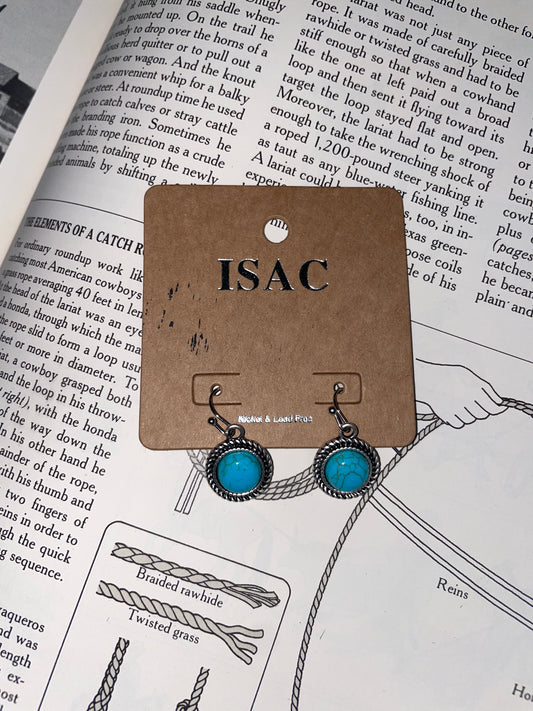 Simple Medallion Turquoise Earrings
