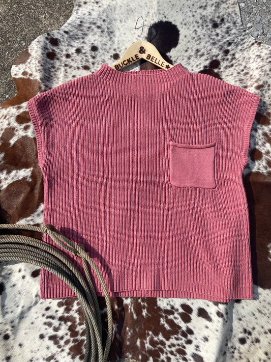 Basic Mock Neck Sweater // Dusty Rose