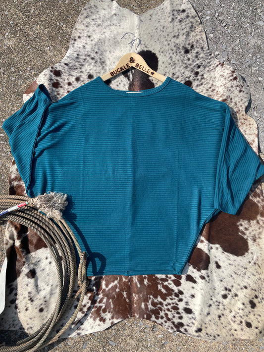 Dolman Sleeve Top // Turquoise