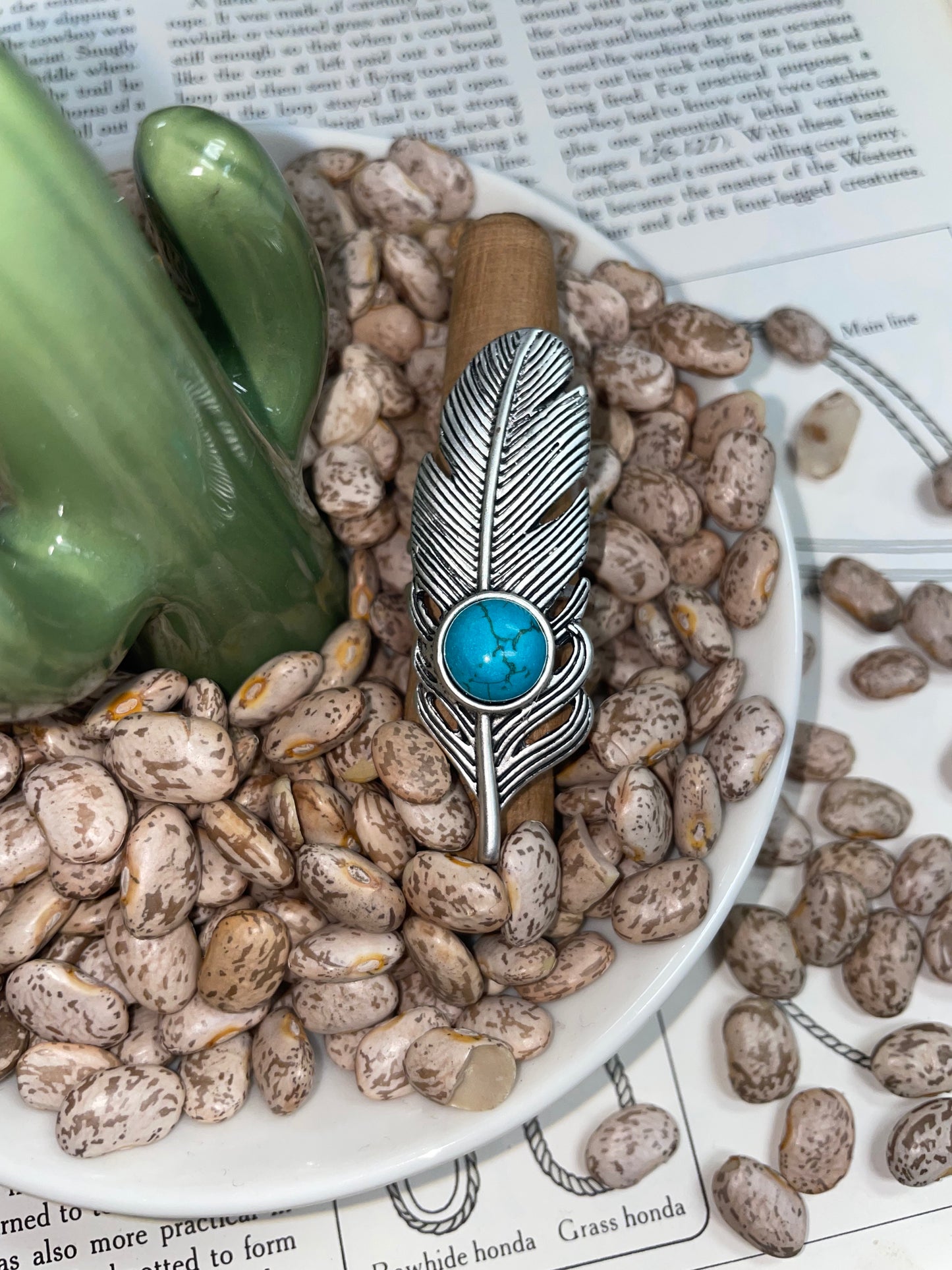 Turquoise Feather Ring