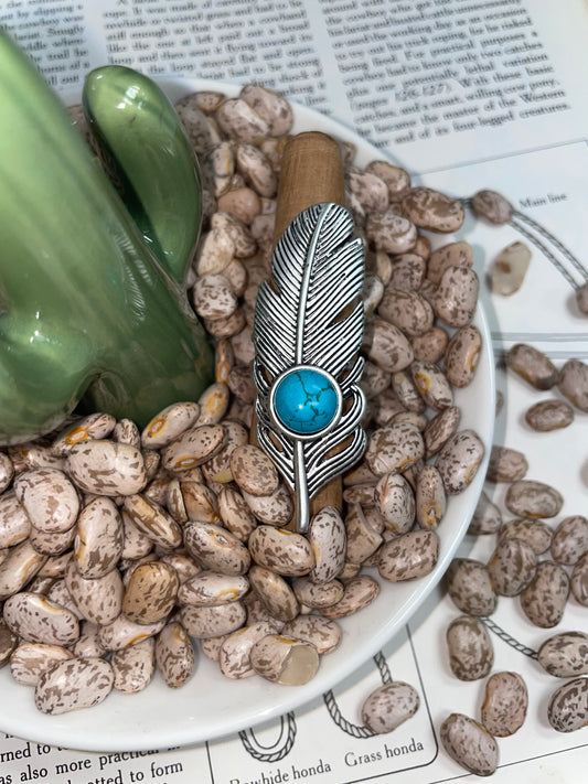 Turquoise Feather Ring