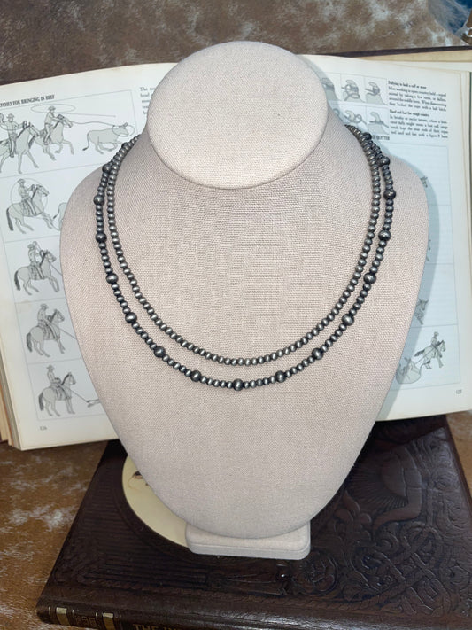 Navajo Pearl Accent Necklace // Two-Strand
