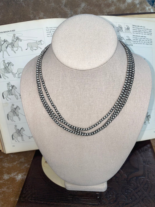 Navajo Pearl Necklace // Three-Strand (4mm)