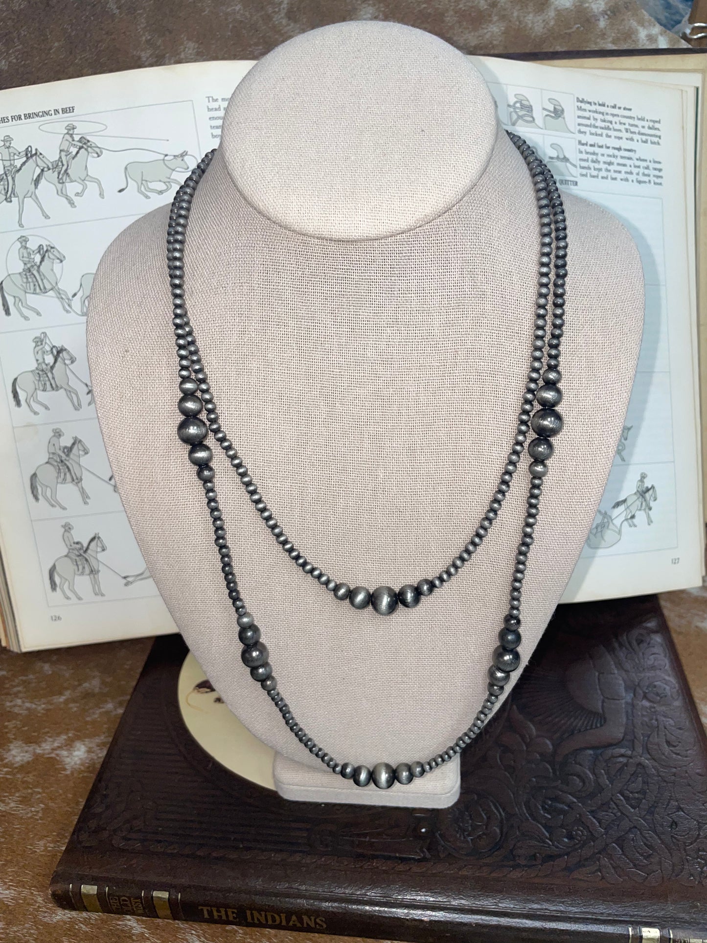 Tapered Navajo Pearl Necklace // Two-Strand