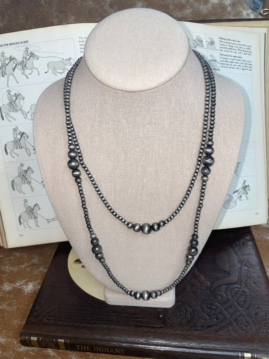 Tapered Navajo Pearl Necklace // Two-Strand