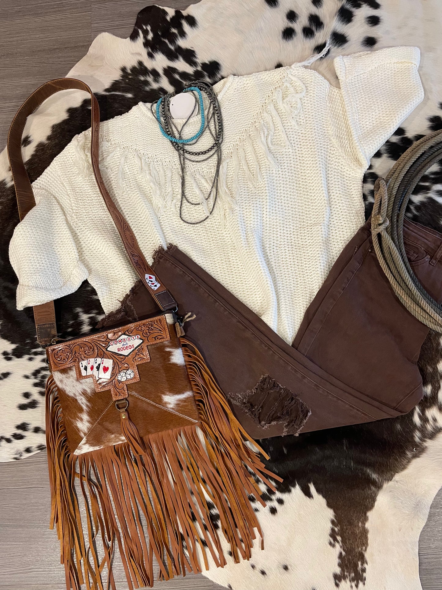 Ivory Fringe Sweater