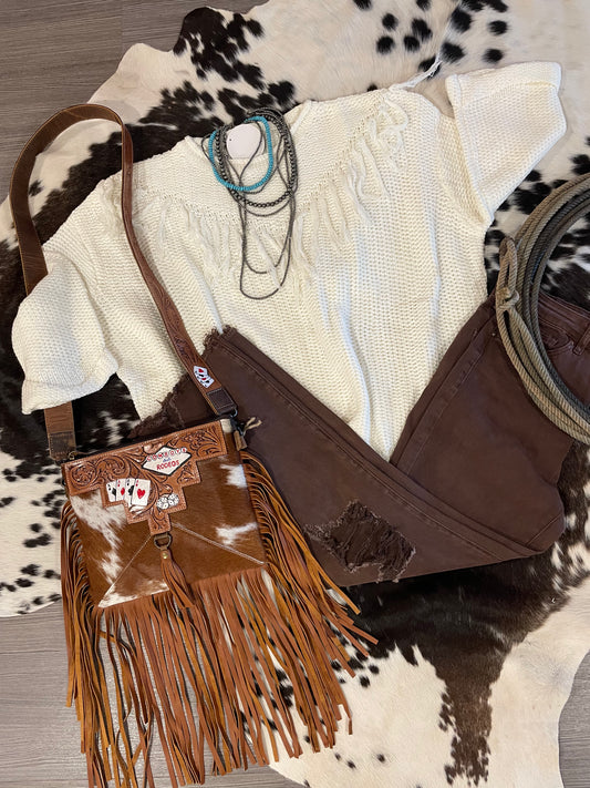 Ivory Fringe Sweater