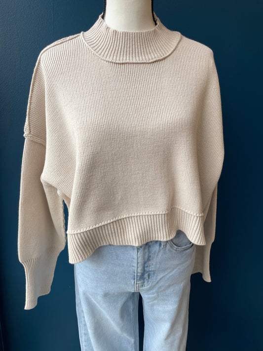 Ridgeline Cropped Sweater // Sand