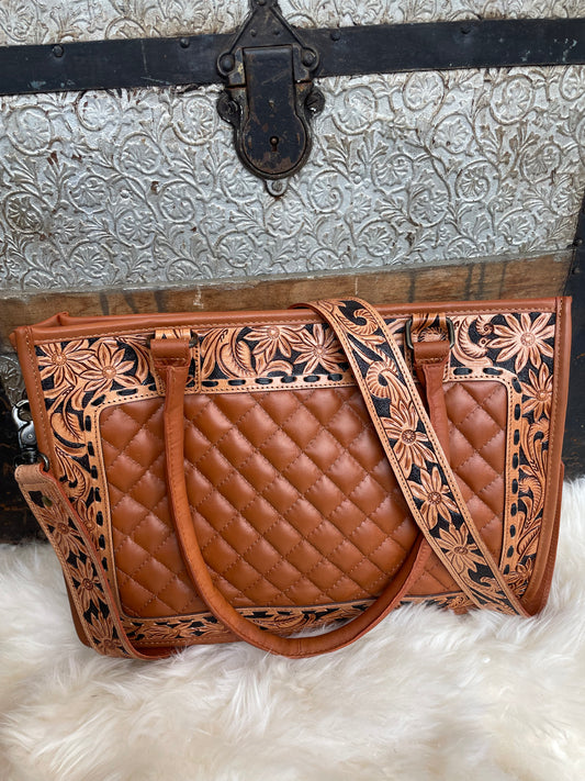 High Roller Quilted Leather Commuter Bag