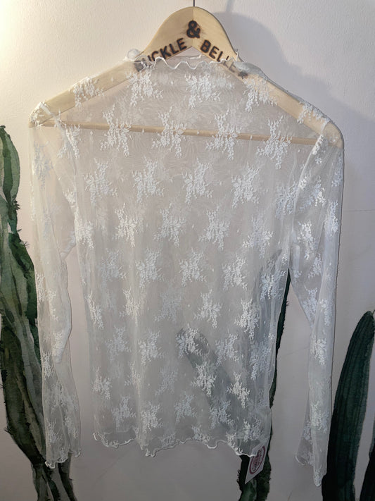 Cowgirl Core Lace Top // White