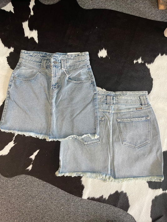 KanCan Yoke Front Denim Mini Skirt