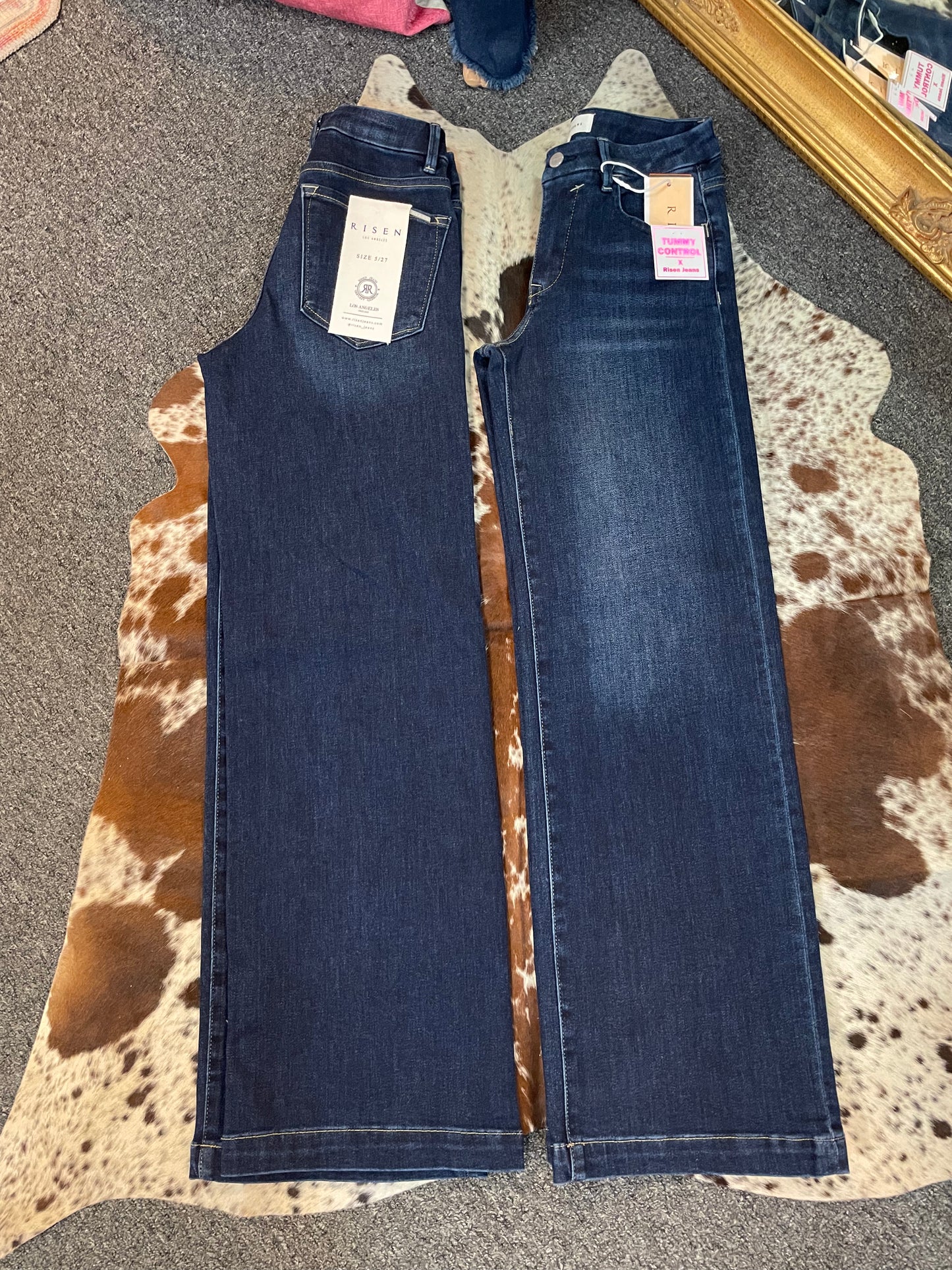 Risen Wide Leg Jeans // Dark Wash