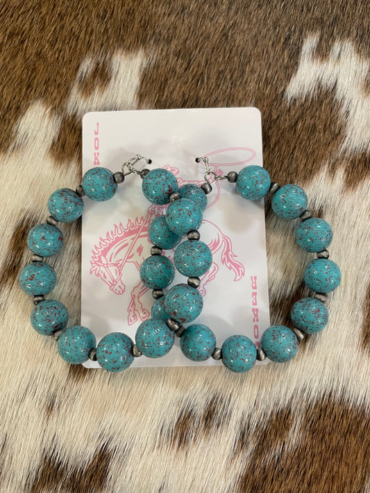Extra Large Turquoise Hoops